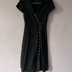 Madewell Linen Black Button-Down Dress
